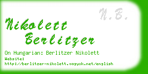 nikolett berlitzer business card